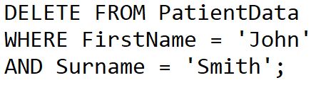 Delete query code in SQL