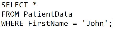 Select where query code in SQL